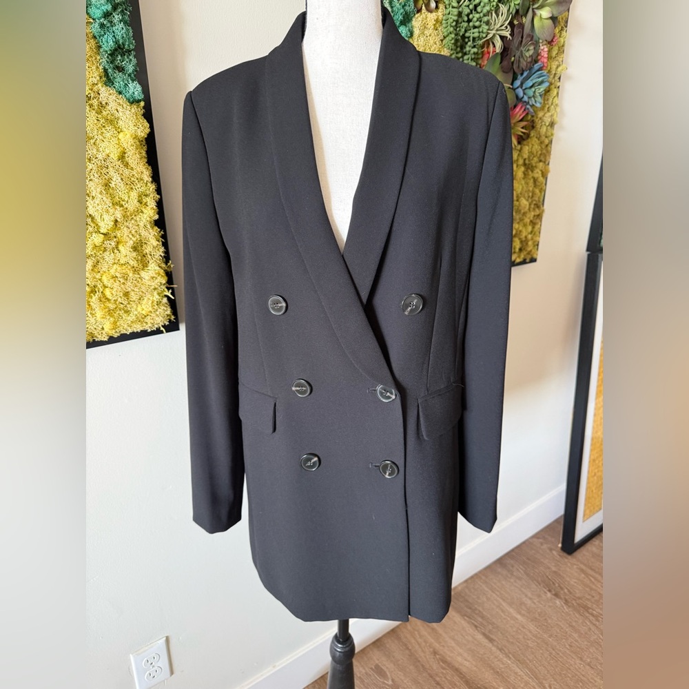 Zara Black Double-Breasted Blazer